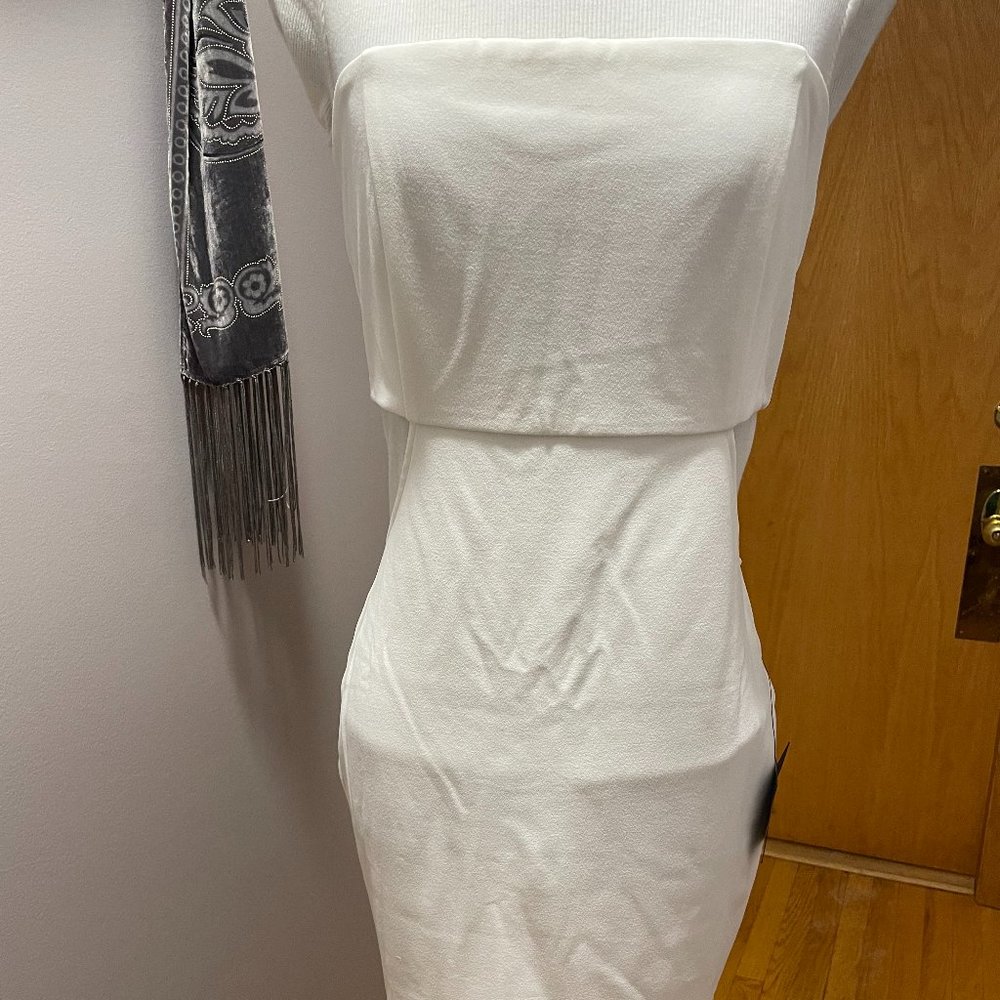 LuLus NWT White Strapless Dress with Cut Outs (Item#1112)